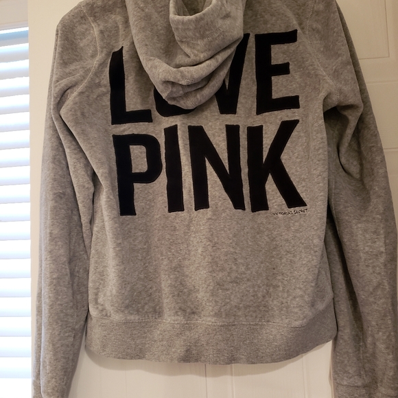 PINK Victoria Secret Zip-Up Hoodie Sweatshirt, size M - Picture 2 of 5